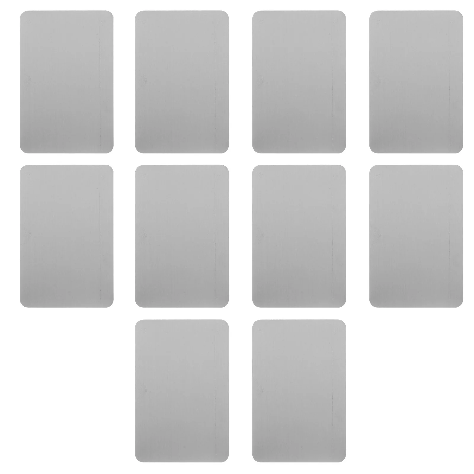 

10pcs Stainless Steel Blank Business Cards Metal Blanks For Diy Engraving Double Sided Brushed Finish Rounded Corners For