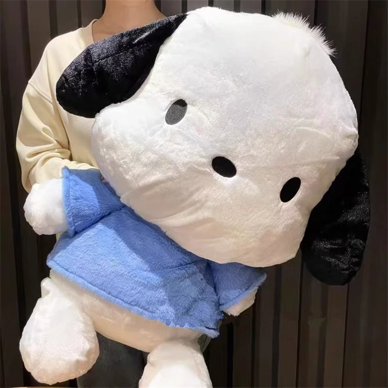 Large Size Sanrio Pochacco Cartoon Stuffed Doll Pillow Anime Kawaii Soft Plush Toy Sofa Cushion Plushie Christmas Gift For Girls