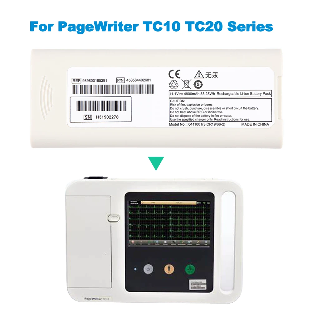 989803185291 453564402681 Wiederaufladbarer Akku für Philips PageWriter TC10 TC20 EKG-Gerät, Ersatzakku – Detail 4