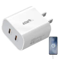 USB C Charger 40W Fast Charging Charger 2Ports Type C Mobile Phone Charger PD Power Adapter forSamsung forXiaomi foriPhone QC3.0