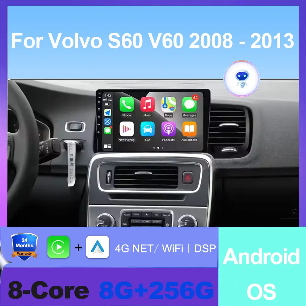 

Android Auto Car Radio For Volvo S60 V60 2008 - 2013 radio GPS Navigation Multimedia DSP Stereo Wireless CarPlay Tools