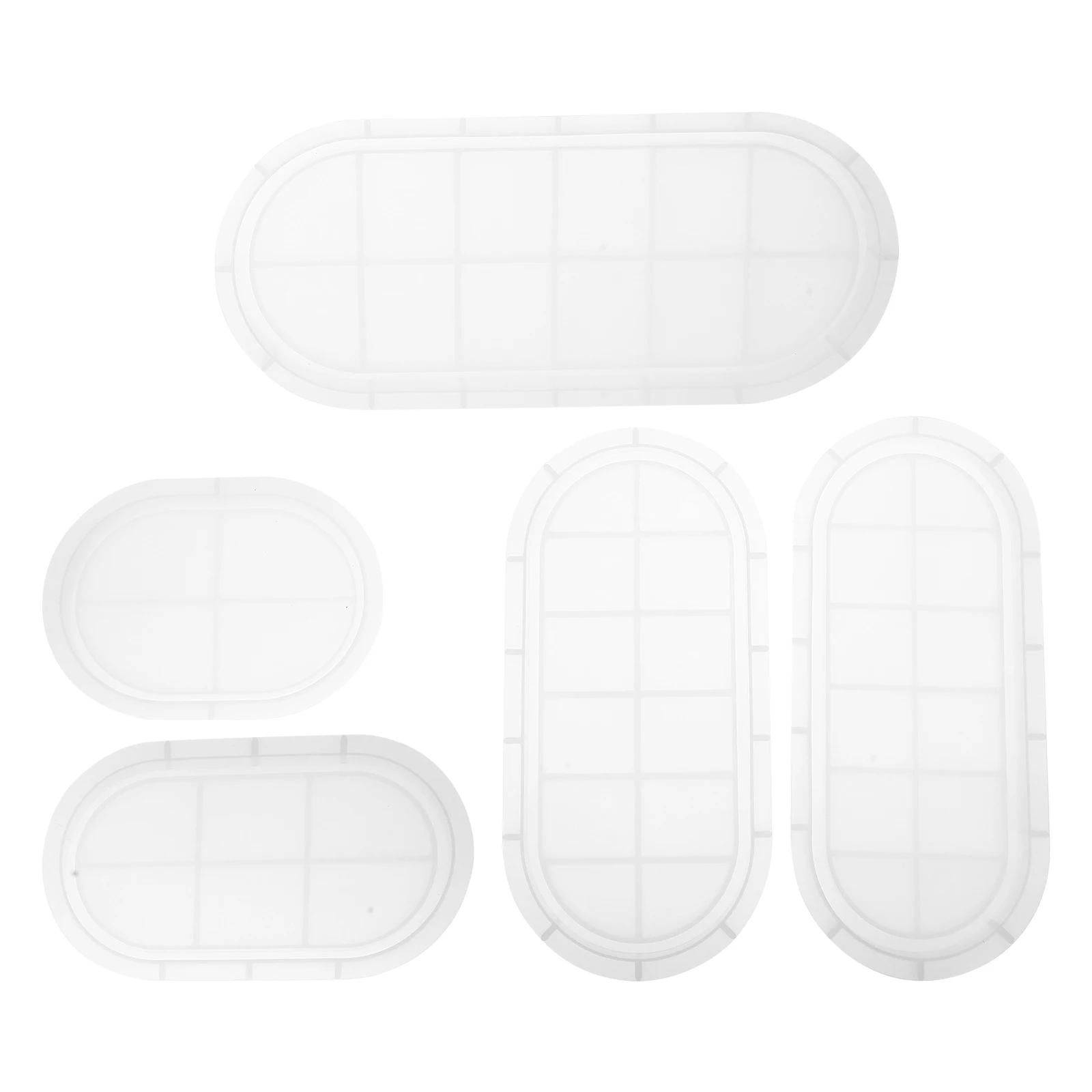 

5 Pcs Oval Tray Mold Epoxy Resin Molds Silicone Diy Jewelry Craft Dish Earring Earrings