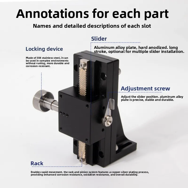 X Z Axis Linear Stage Slide LWZ40 60 Dovetail Rack Pinion Optical Instrument Lab