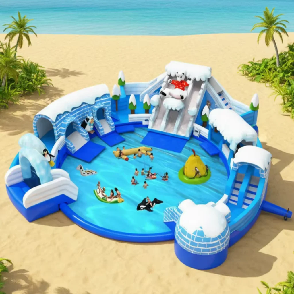 ！@Commercial THL Outdoor PVC Inflatable Bouncy Castle Water Slide Combo Custom Size/Color Sea Floating Pool Equipment Custom Log