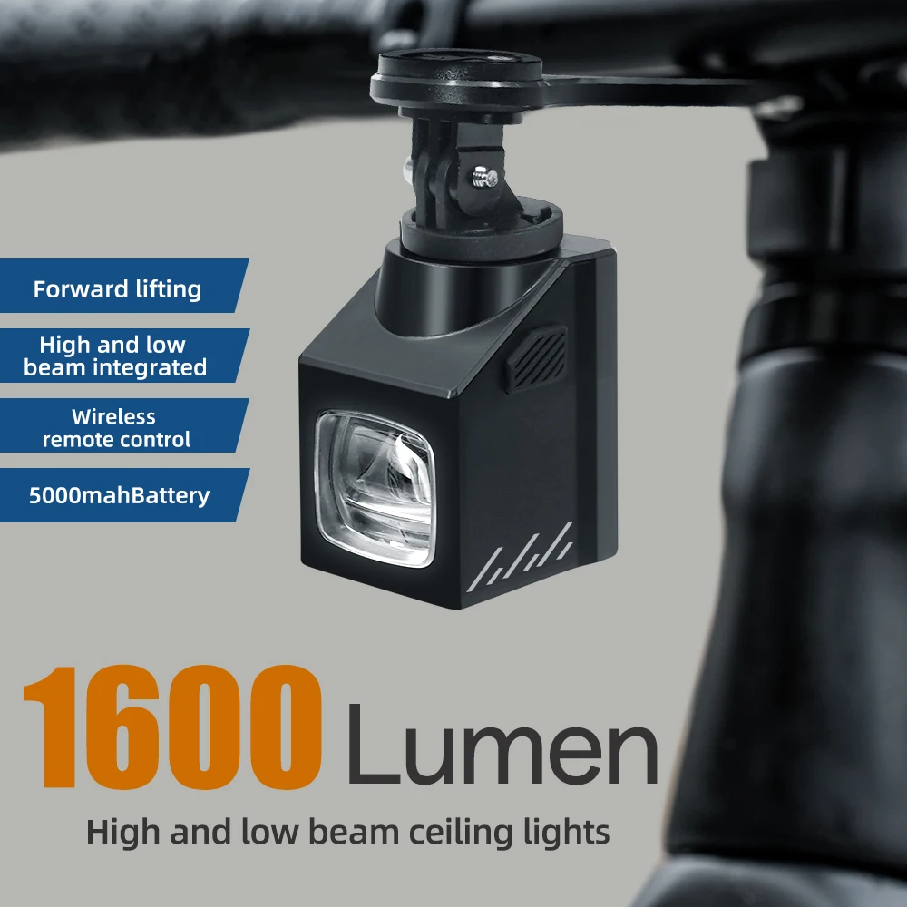 1600 Lumens Road Bicycle Headlight With Remote Control Waterproof Rechargeable MTB Flashlight Bike Accessories