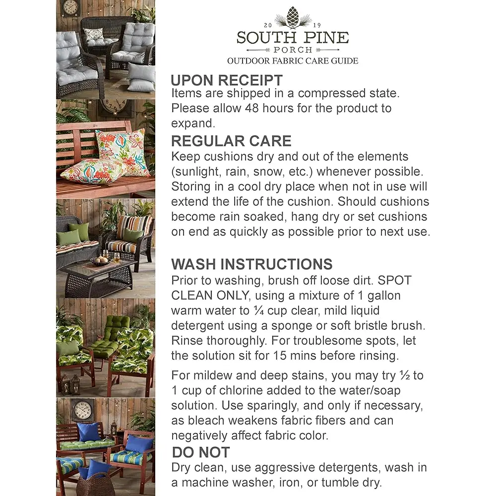 Outdoor Deep Seat Cushion, 2 Piece Set, Navy