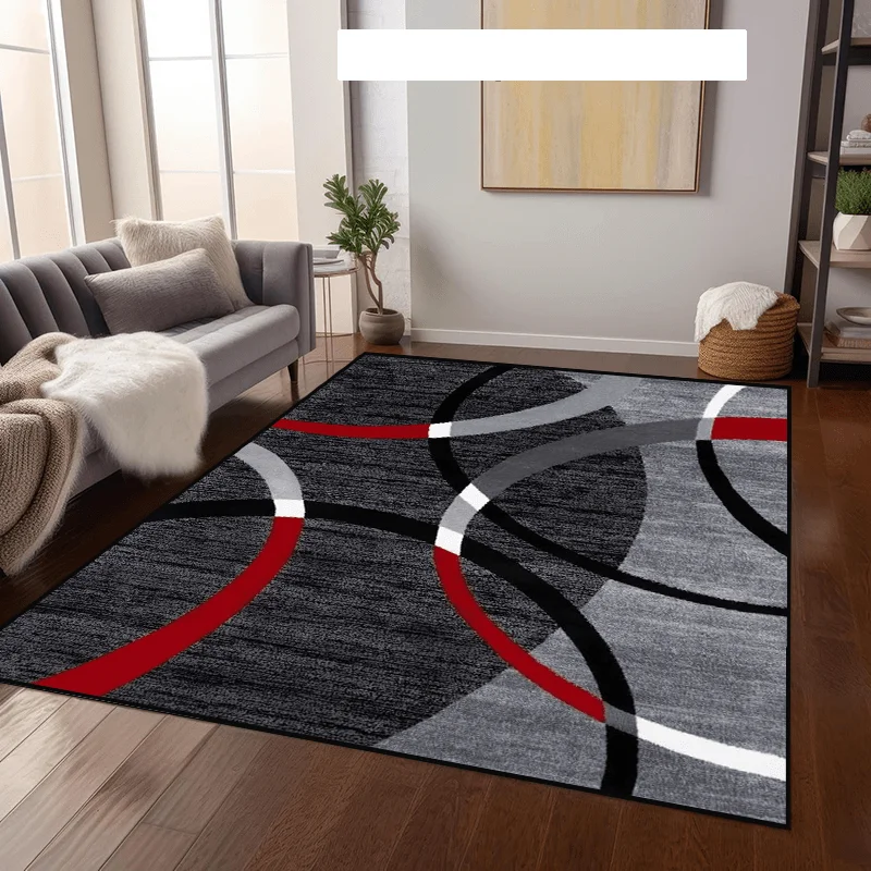 Luxury Oval Carpet Modern Living Room Bedroom Rug Abstract Ring Floor Mat Contemporary Contrast Color Area Room Doormat