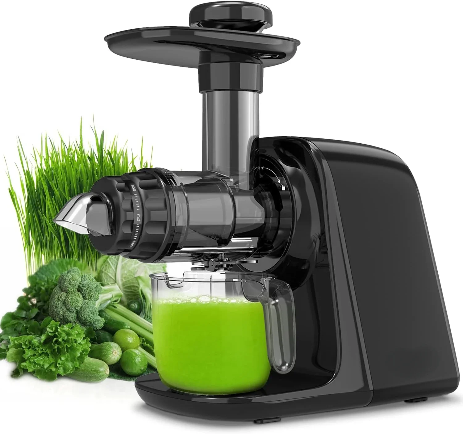 

low Juicer, Quiet Motor, BPA-Free, Anti-Drip Design, Stainless Steel Juicer Extractor for Celery, Carrot, Apple, and More, Slow