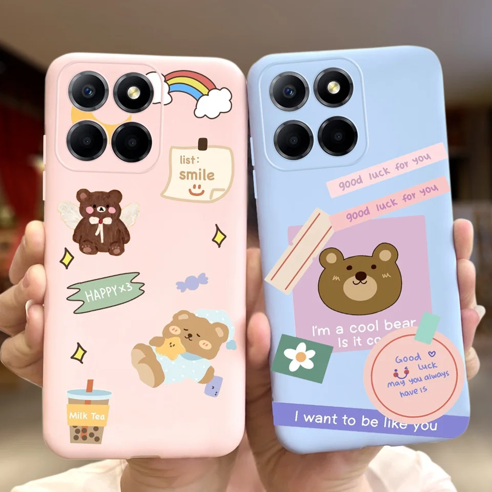 Funda de teléfono para Honor X6, 4G, X8, 5G, 4G, X7, X9, oso de dibujos animados, dinosaurio, funda trasera para niños, Huawei Honor X8, X 6, 7, 9, Coque suave