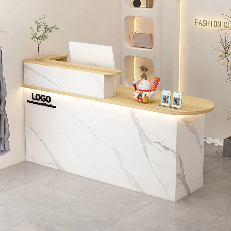 

White Modern Reception Desks Shop Beauty Bar Luxury Wood Hotel Restaurant Reception Desks Executive Mostrador Lounge Furniture