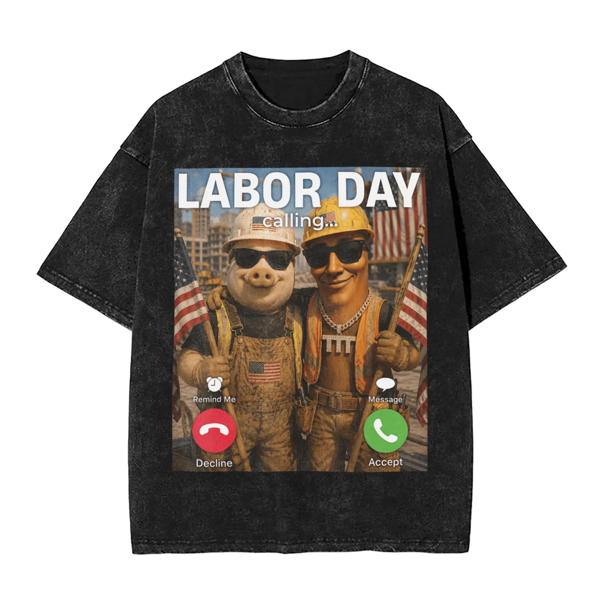 Men Women's T-Shirt John Pork Tung Sahur Bro Proud Construction Worker Labor Day T Shirts Hip Hop Beach Tees Retro Casual Tops