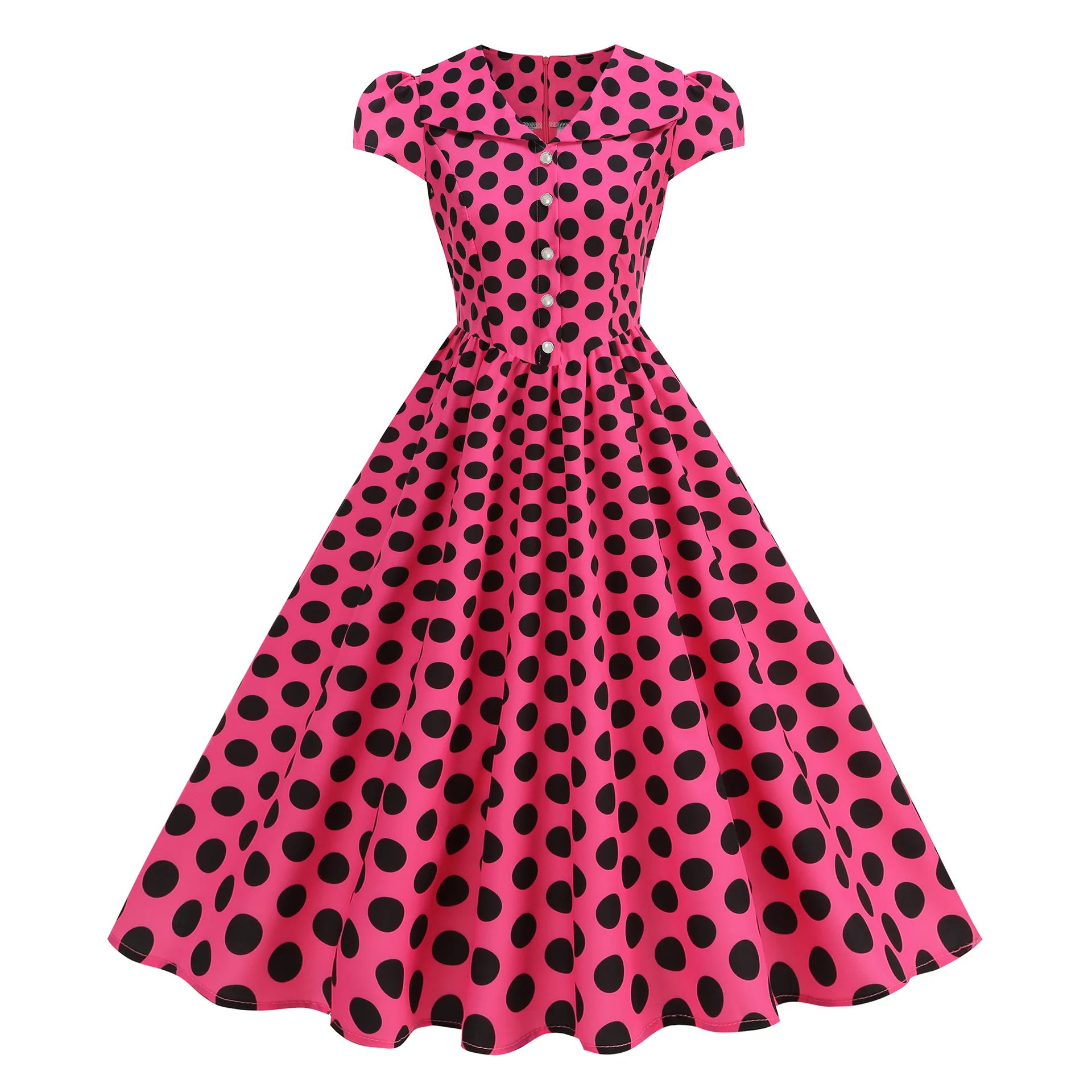 Women'S Fashion In The 1950S - Gaun Retro Polka Dot Chic Big