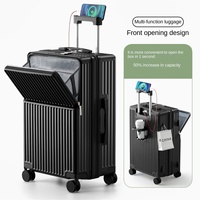 2025 New Multifunctional Luggage Front Opening Suitcase Laptop Bag Female 20\