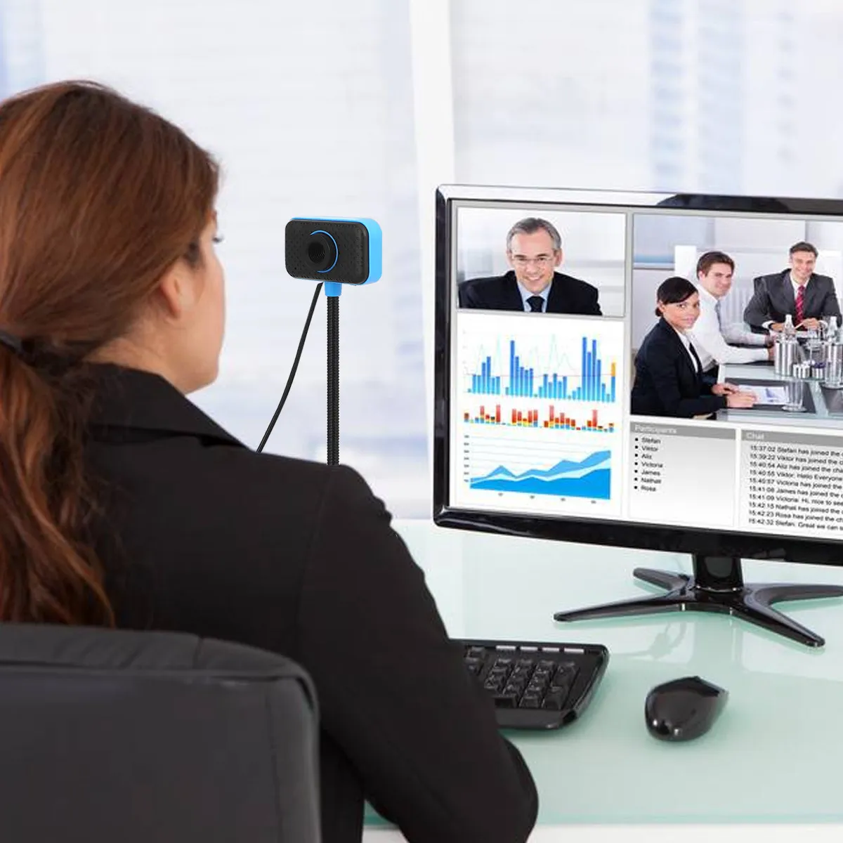 

USB 0.3mp Hd Webcam for Online Classes Video Conferencing Flexible Adjustable Neck Built-in Microphone Plug and Play Compatible