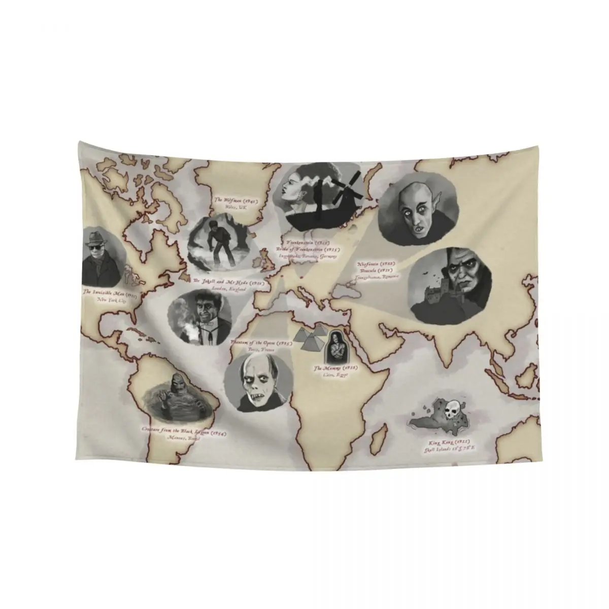 

Golden Age of Monsters Tapestry Wall Carpet Home Decorators Japanese Room Decor Tapestry