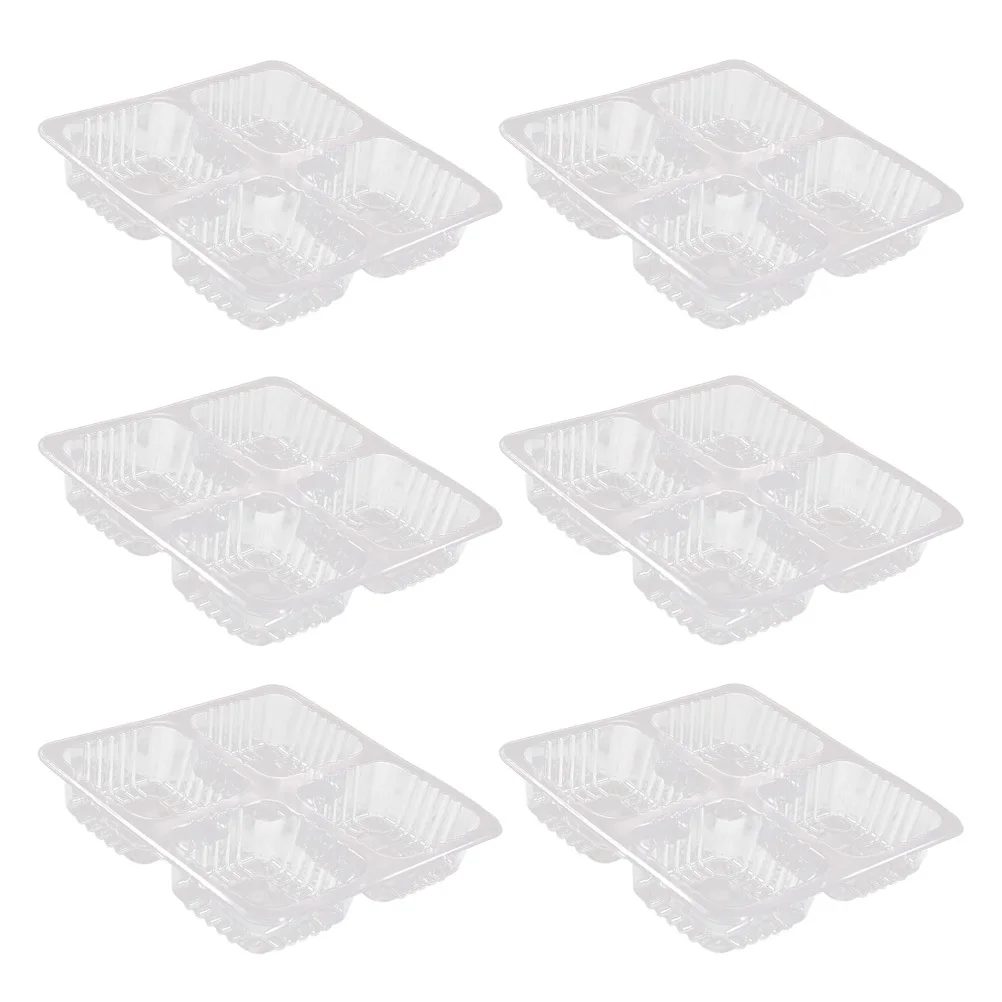 

50pcs 4 Cavities Mooncake Containers Square Cake Boxes Transparent Food Packaging Pet Material Waterproof Carry Gift Box For