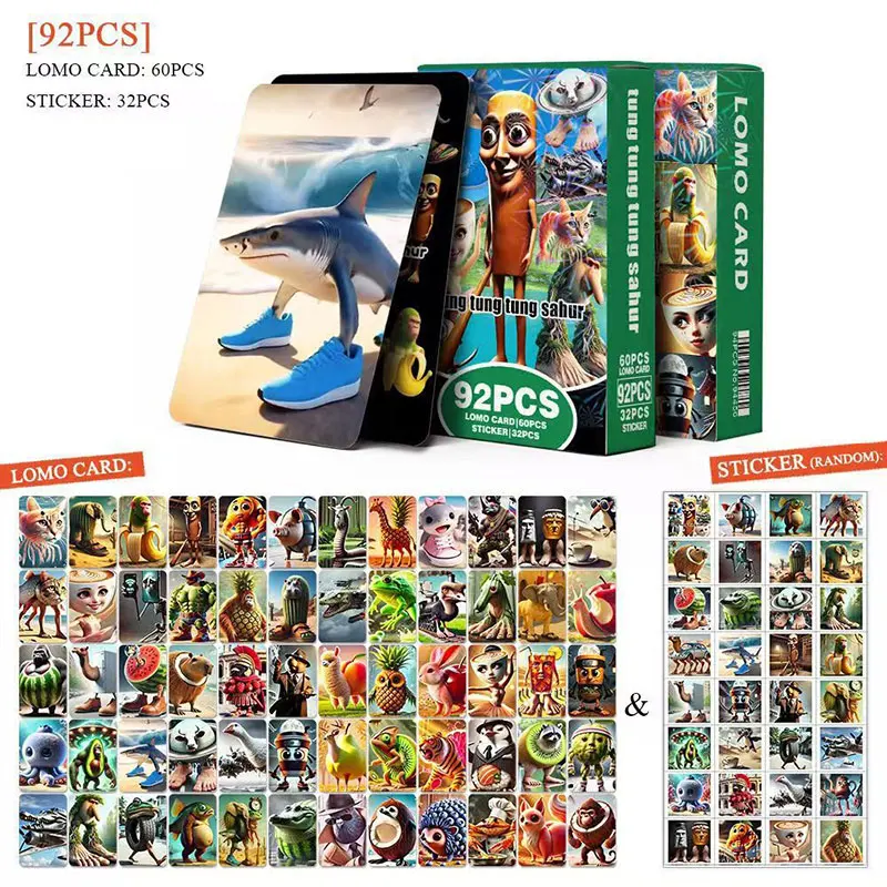 New Italian Brainrot Gold Foil Cards Cartoon Anime Tungtungtung Sahur Tralalero Tralala Laser Cards Board Games Collection Cards image 3