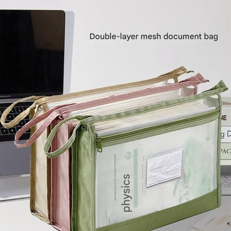 Classeurs à vue claire, 5 pièces, pochettes transport documents, manchon des fichiers, matériaux en maille,