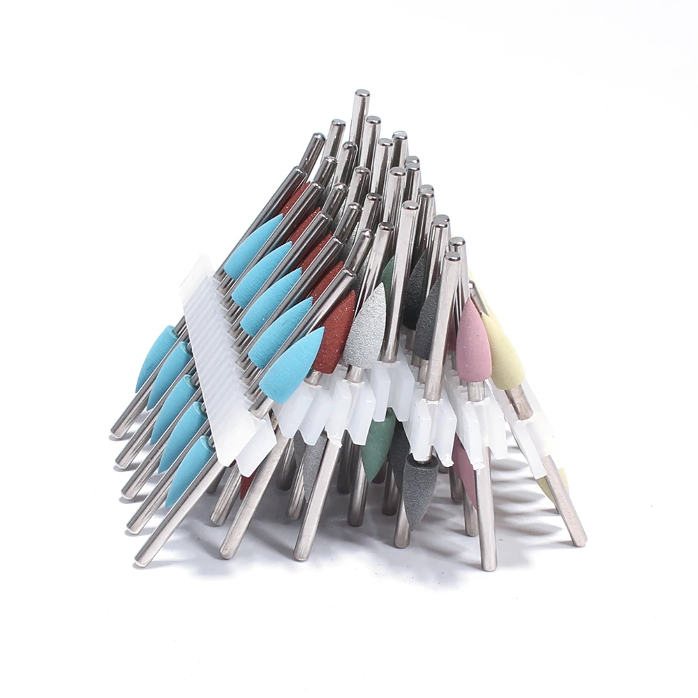 6/10 個ゴムシリコンネイルドリルフライスカッターマニキュア用柔軟な研磨電気ロータリーネイルファイルアートアクセサリー