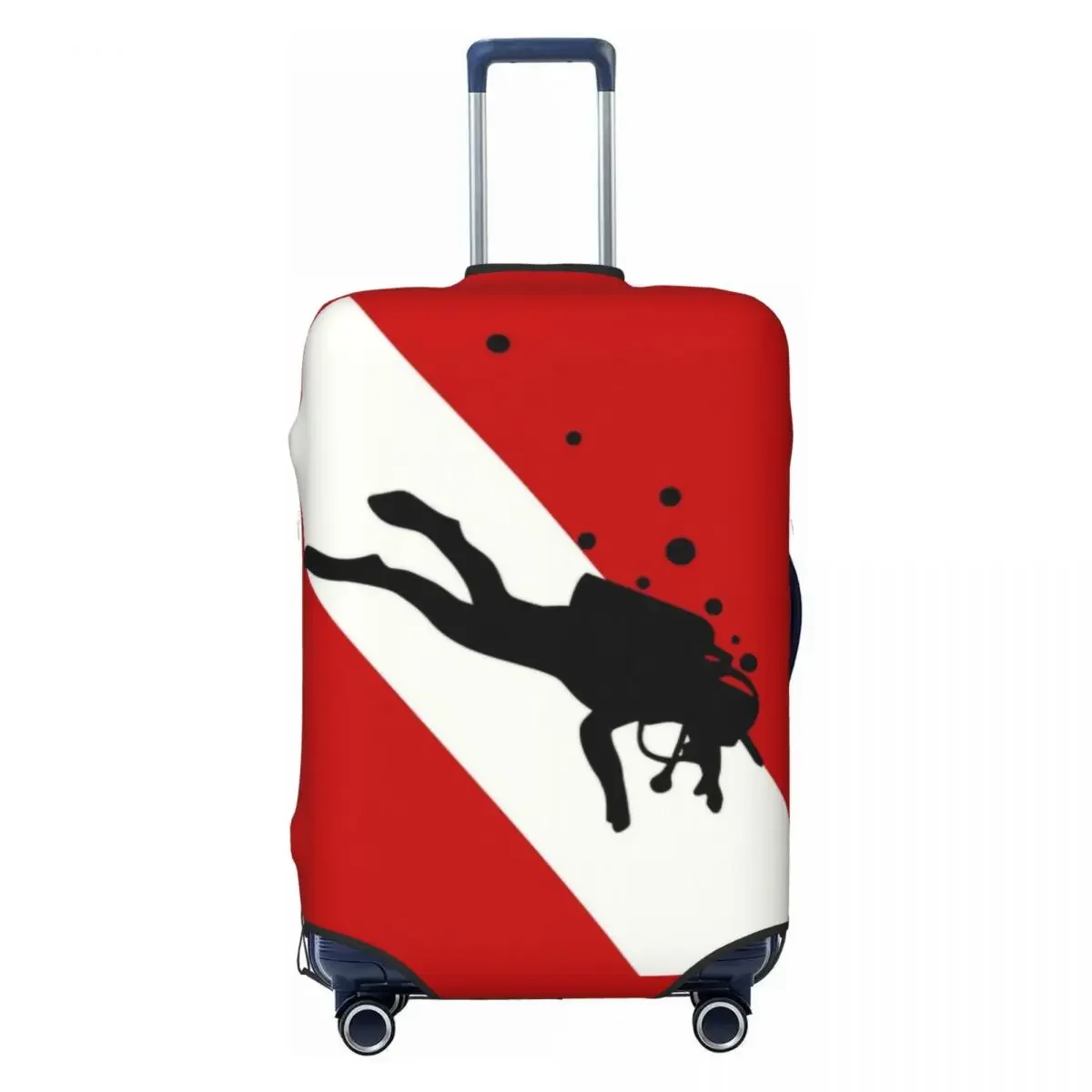 Custom Scuba Dive Flag Bubble Suitcase Cover Washable Diving Diver Luggage Covers Protector for 18-32 inch