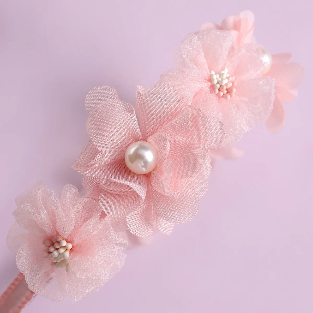 Advanced Handmade Flower Girls Headbands Cute Pearl Feather Wedding Crown Princess Dance Party Headwear Fashion Hoop Accessories