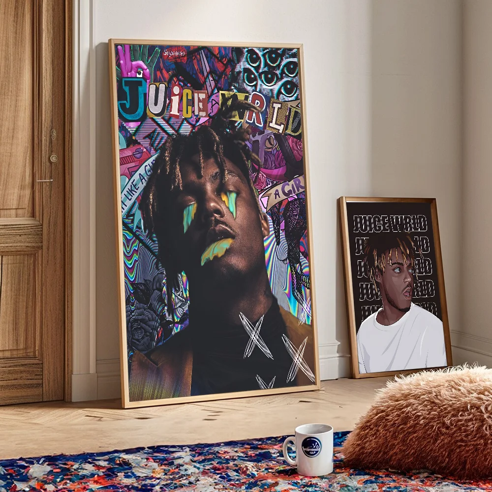 Juice Wrld DIY Sticky Poster Vintage Room Bar Cafe Decor Home Decor