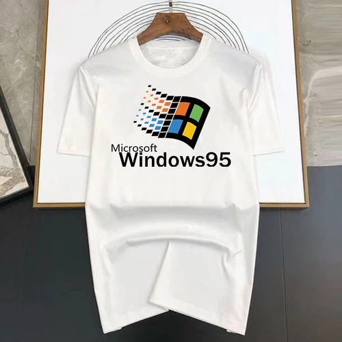 Camiseta Windows 95 para hombre y mujer, 100% de algodón con cuello redondo, sistema informático clásico Windows95, camisetas, ropa Idea de regalo