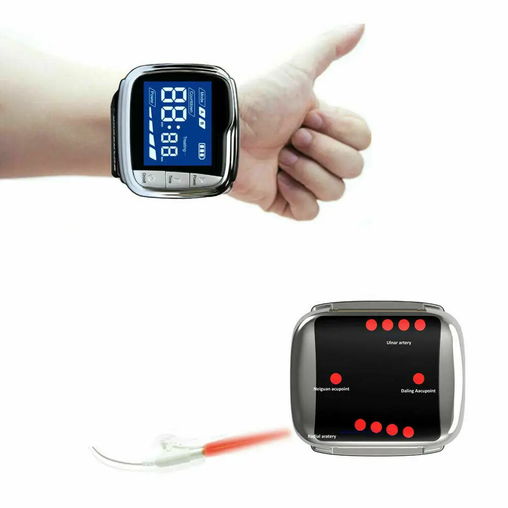 Diabetes cure 650 nm wrist laser therapy device low level laser therapy watch