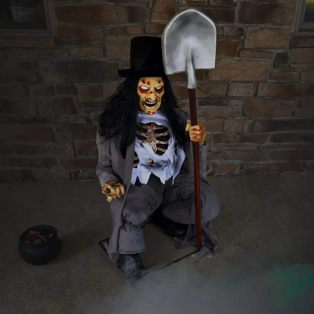 

Halloween Outdoor Creepy Talking Horror Props, Plug-in or Battery Powered, Courtyard Decoration