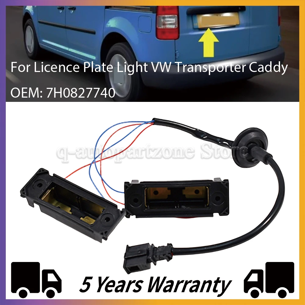 7H0827740 Housing For Licence Plate Light For VW Transporter T5 T6 Rear License Plate Lamp Cabel Housing