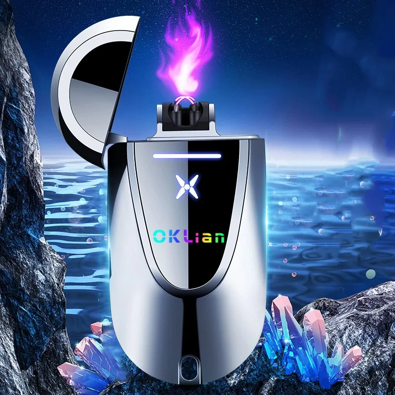 

LED Display Dual Arc Touch Sensing Windproof Lighter, Personalized Keychain, USB Charging, Creative Gift, Hot Selling, 2023