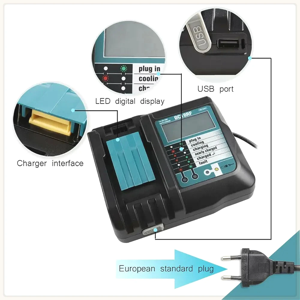 

"Makita 18V Battery Compatible 8.0Ah BL1830 Rechargeable Lithium-ion, Fits BL1850 BL1860 CordlessPower Tools,HighCapacity,Power"