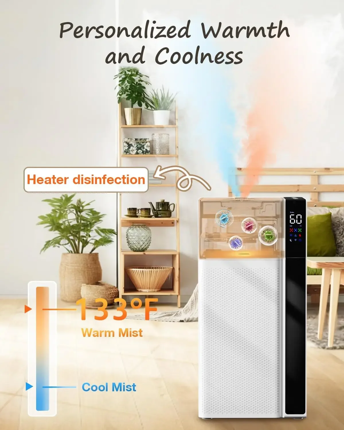 Cool Mist Luftbefeuchter für große Räume, 5,3 Gallonen/20 l Luftbefeuchter für das ganze Haus für zu Hause, befeuchtet schnell und gleichmäßig größere Bereiche, Top-Füllung,