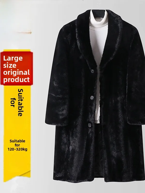 

Зимнее утепленное мужское пальто из искусственного меха под норку, свободное, теплое, пушистое, средней длины, модное