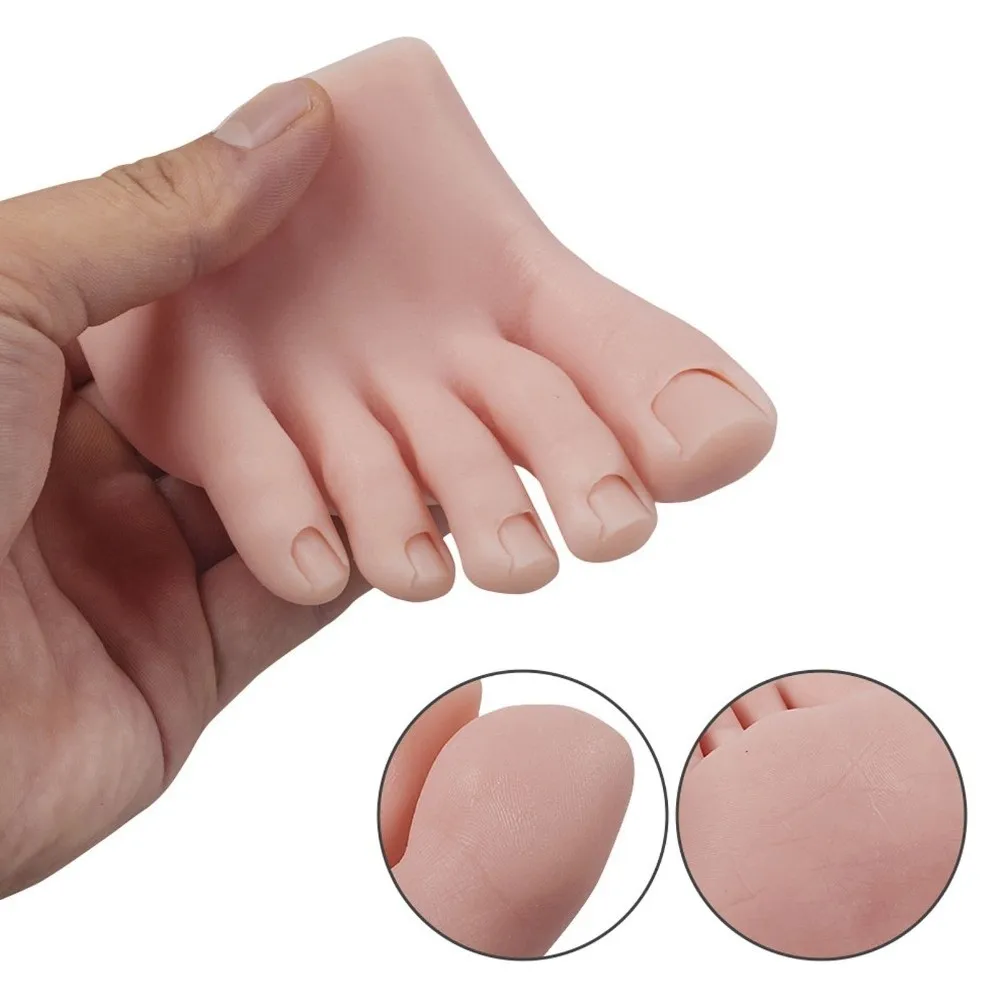 Soft Silicone Silicone Practice Foot Dark Skin Prosthetic Tool Half Foot Mannequin Left/Right Prosthetic Manicure Foot