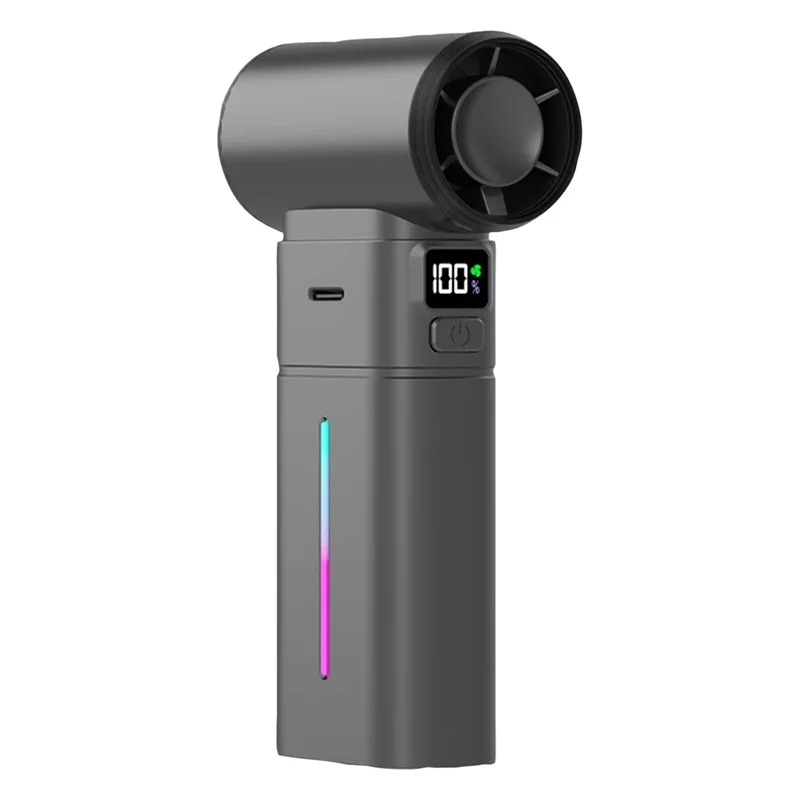 ABLJ-Mini ventilador Turbo plegable de mano, recargable por USB, iluminación ajustable, flujo de aire violento, Mini soplador de verano