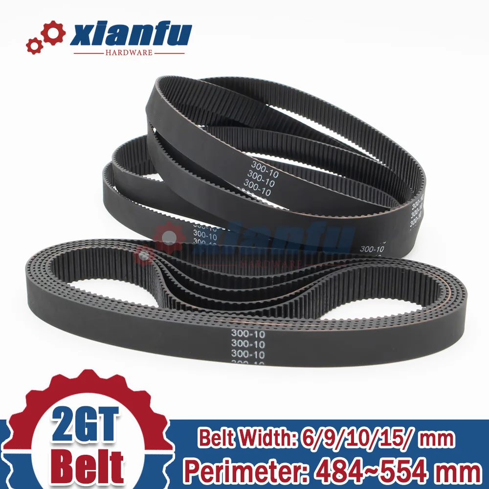 

2GT Timing Belt Perimeter 520 524 528 530 540 550 554 556mm 2M Rubber Width 6/9/10/15mm Pitch2mm 484 488 490 492 494 500 506 516