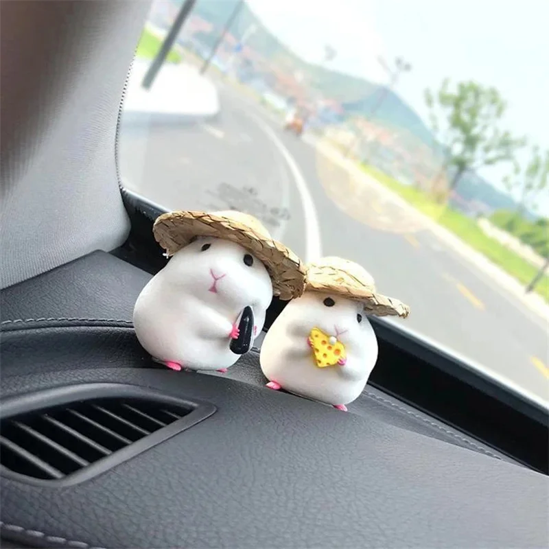 Hamster Car Ornament Car Accessories Window Center Console Cute Doll Car Interior Pendant Auto Dashboard Cool Decoration