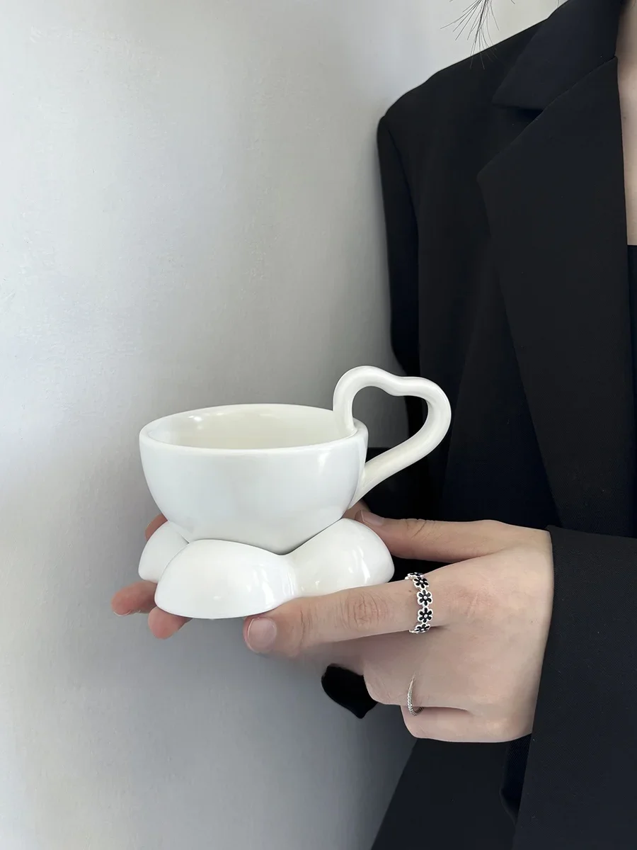 Premium Ceramic Coffee Cup Female Stylish Orange Half Cup Fine Afternoon Tea Latte Cup Gift Korean Style Breakfast Utensils