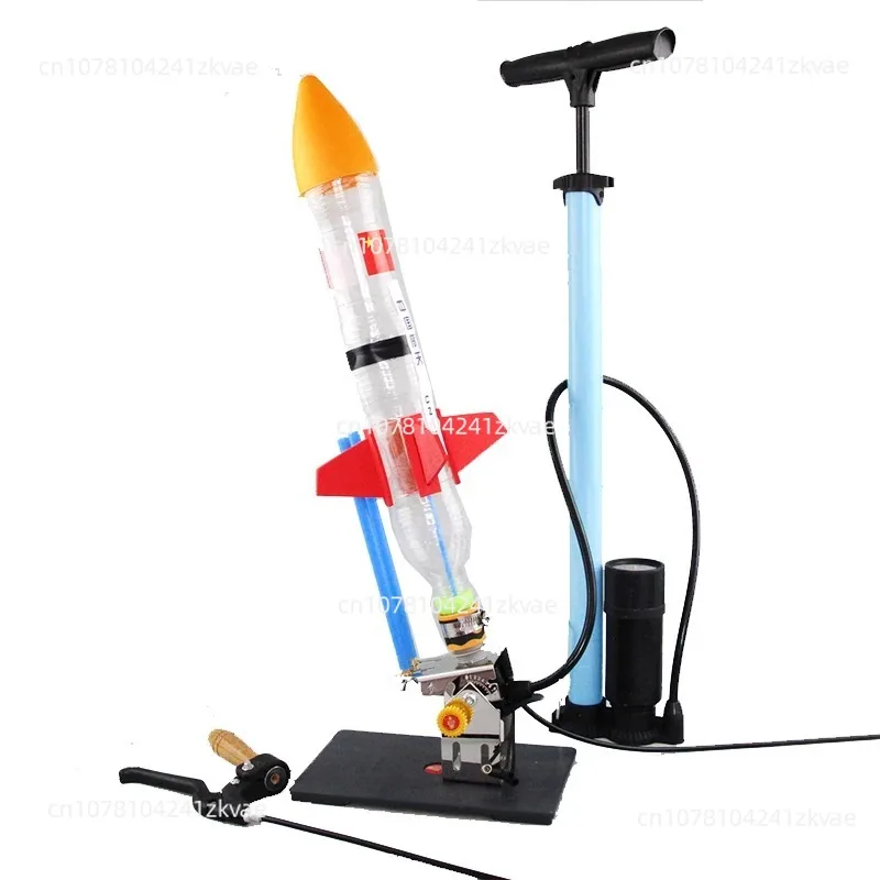 

Water rocket launcher with parachute, a full set of production materials, handmade by children DIY