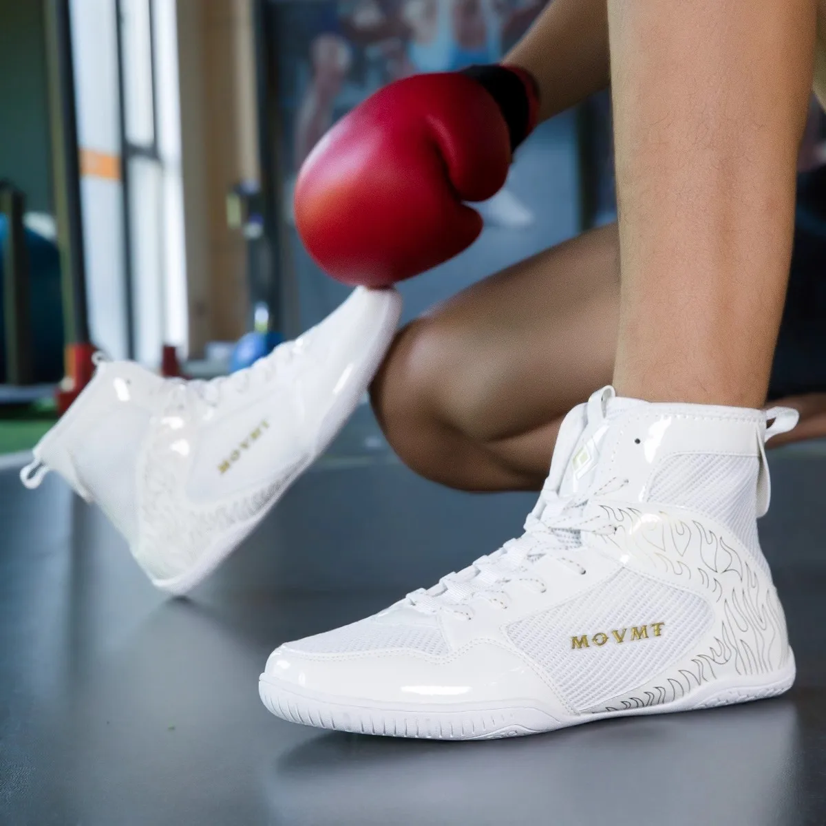 Men's boxing shoes, anti-slip taekwondo shoes, breathable wrestling sports shoes, comfortable fighting sports shoes