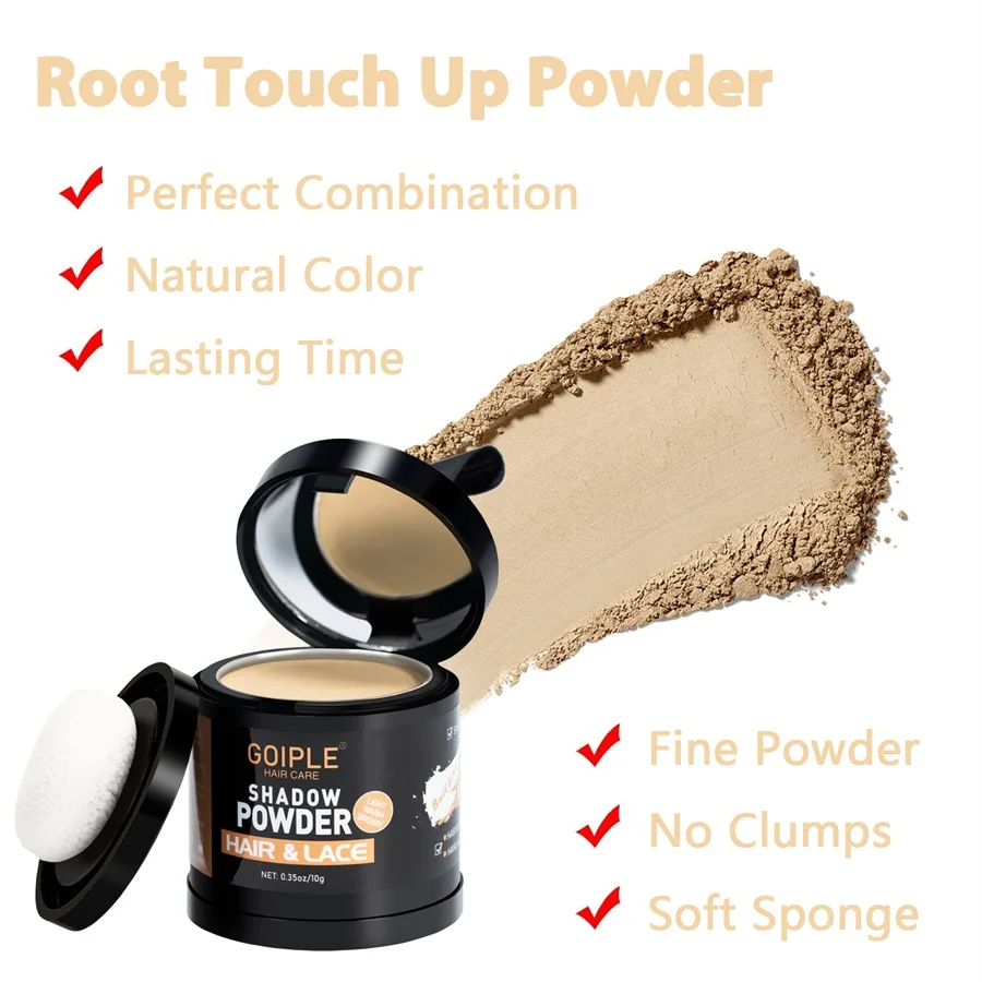 GOIPLE 10g Hairline Shadow Powder Hair Beard and Eyebrow Color Fill,Hair Root Complementary Colors Makeup Powders for Men Women