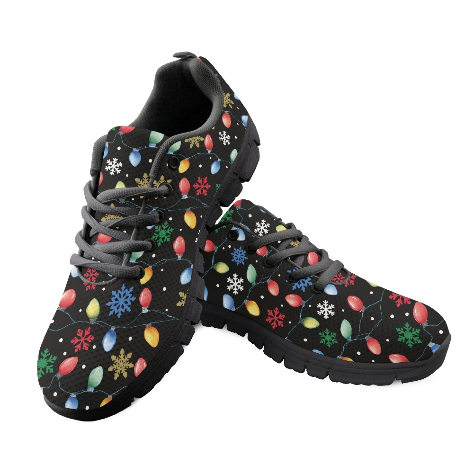 Coloranimal Snowflake LED Strip Men Cushioned Jogging Shoes for Long Standing Anti-Skid Soft Sole Walking Shoes for Outdoor
