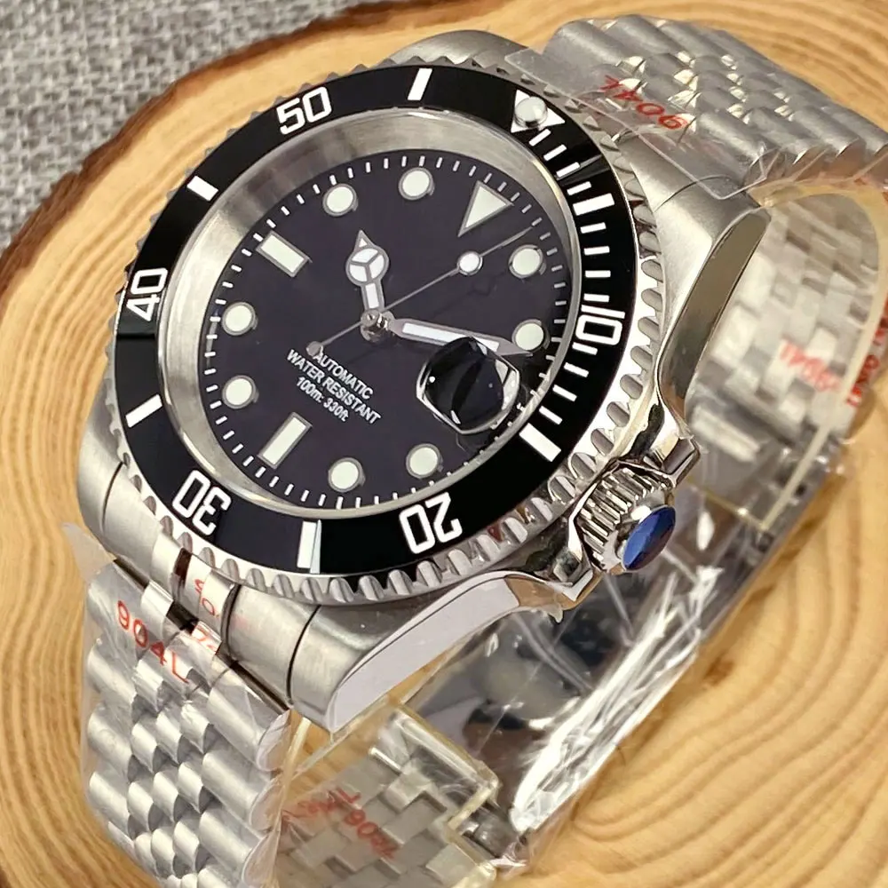 ميوتا 8215 PT5000 الفولاذ المقاوم للصدأ 40 مللي متر الغوص التلقائي ساعة رجالية الياقوت كريستال الدورية الحافة مضيئة ساعة اليد الميكانيكية #3