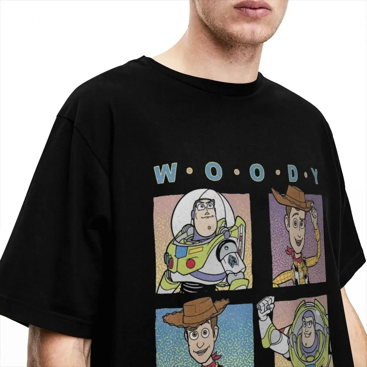 Men Women Cartoon T Shirt Merch Woody Buzz Lightyear 100% Cotton T-shirt Clothes Graphic Printed Tees Adult