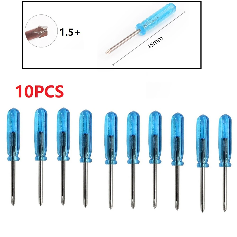 10pcs Mini Slotted Cross Screwdrivers For X-box Laptop Repair Tool 1.5/2.0/3.0mm Screwdriver Bits Kit Hand Tools Precision Bit