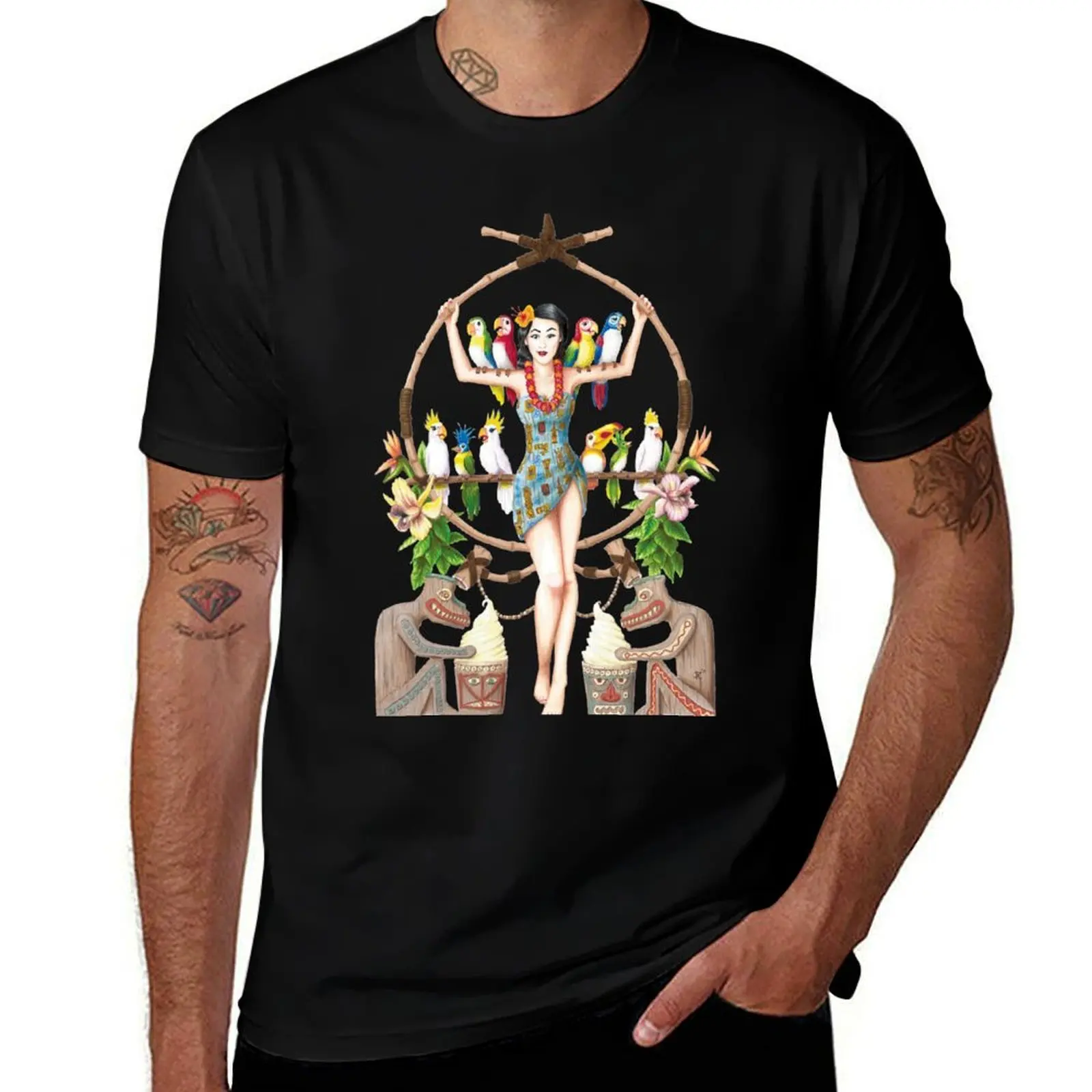 Enchanted Tiki Room Pinup T-Shirt Water Resistant Casual T-Shirt