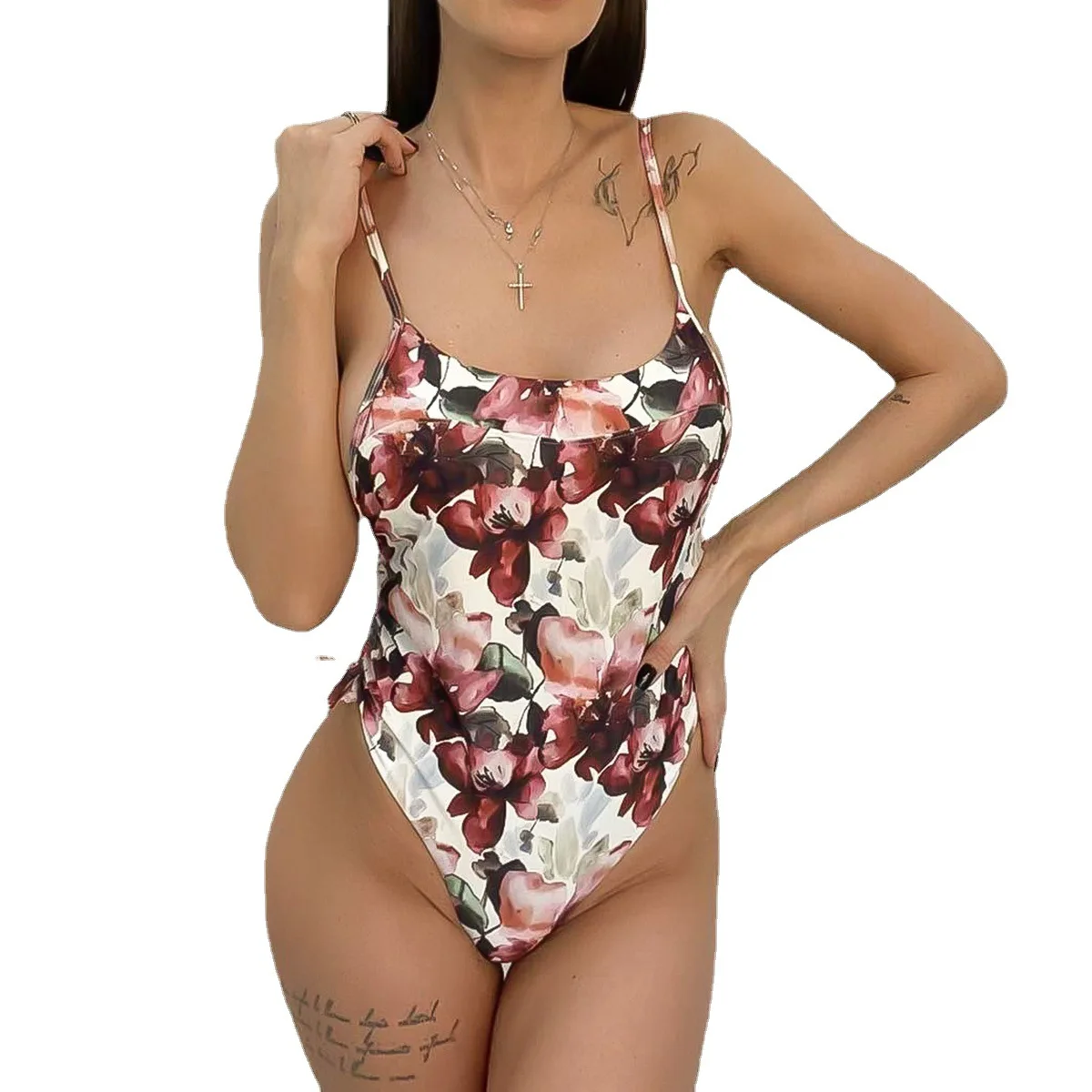 New Bandage One-piece Swimsuit Women's Sexy Bikini Print Swimwear Women