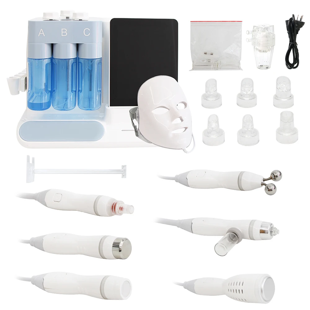 Hydra Oxygen Jet Dermoabrason Machine, Hydro Aqua Peeling, Hidroterapia Facial, Pequena Bolha de Oxigênio, H2O2 para SPA e Casa, 7 em 1