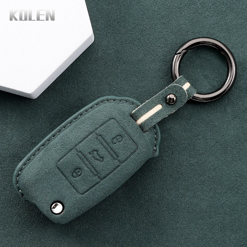 Leather Car Flip Key Case Cover Shell Fob For VW Volkswagen Polo Golf Passat Beetle Tiguan Seat Leon Altea Skoda Octavia Kodiaq